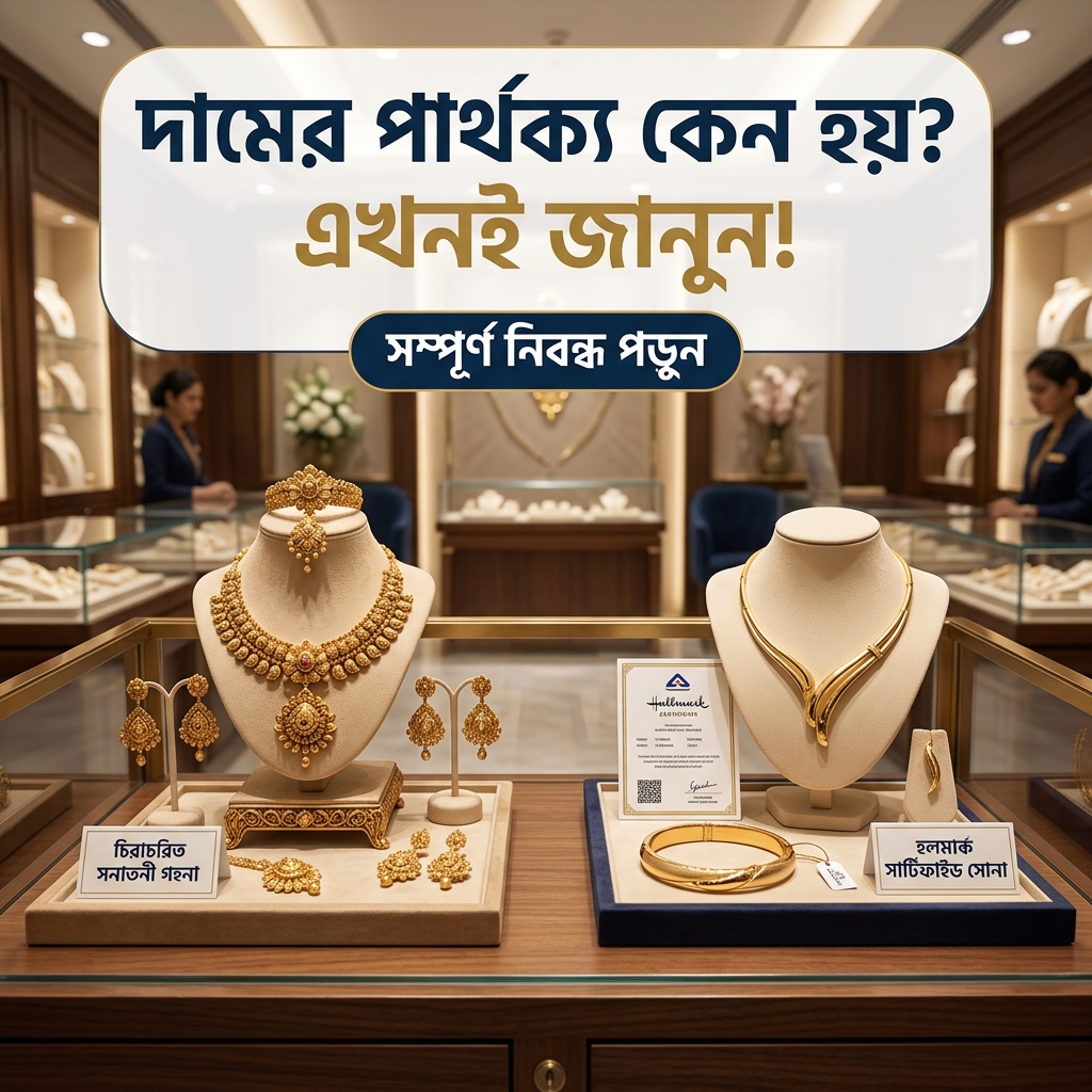 সনাতনী সোনা বনাম হলমার্ক সোনা এবং দামের পার্থক্যের কারণসমূহ